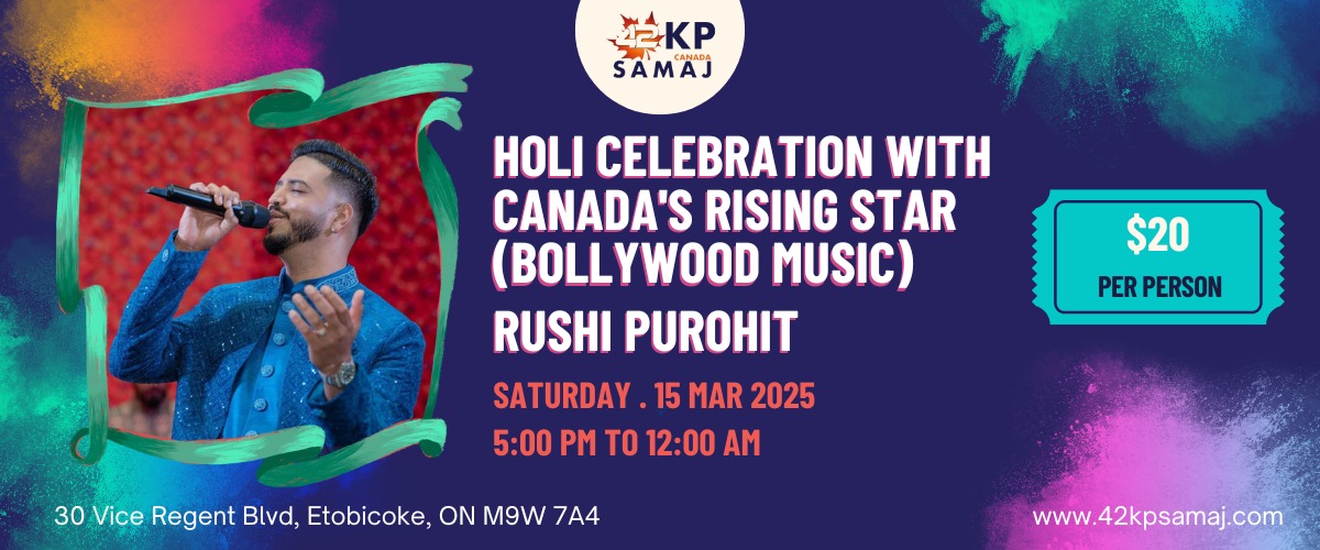 Holi celebration with Canada's rising star (Bollywood music) Rushi Purohit